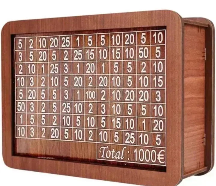 Tirelire japonaise en bois, Objectif 1 000 €